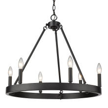 Golden Canada 1017-6 BLK - Golden Lighting Alastair 6-light Chandelier in Matte Black